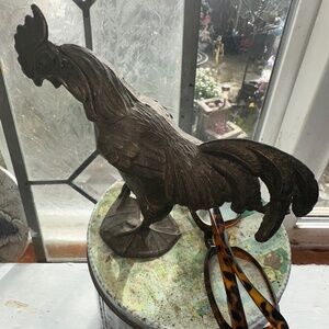 Vtg Bronze Chicken Hidden Key Holder Farmhouse Art